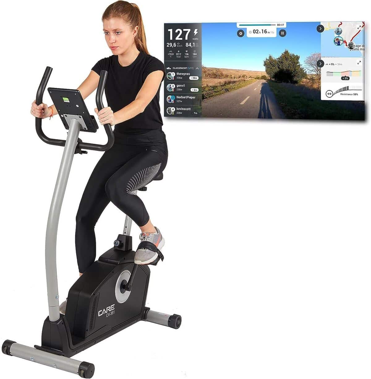 Test du care fitness CV-351 : un vélo d'appartement connecté et performant