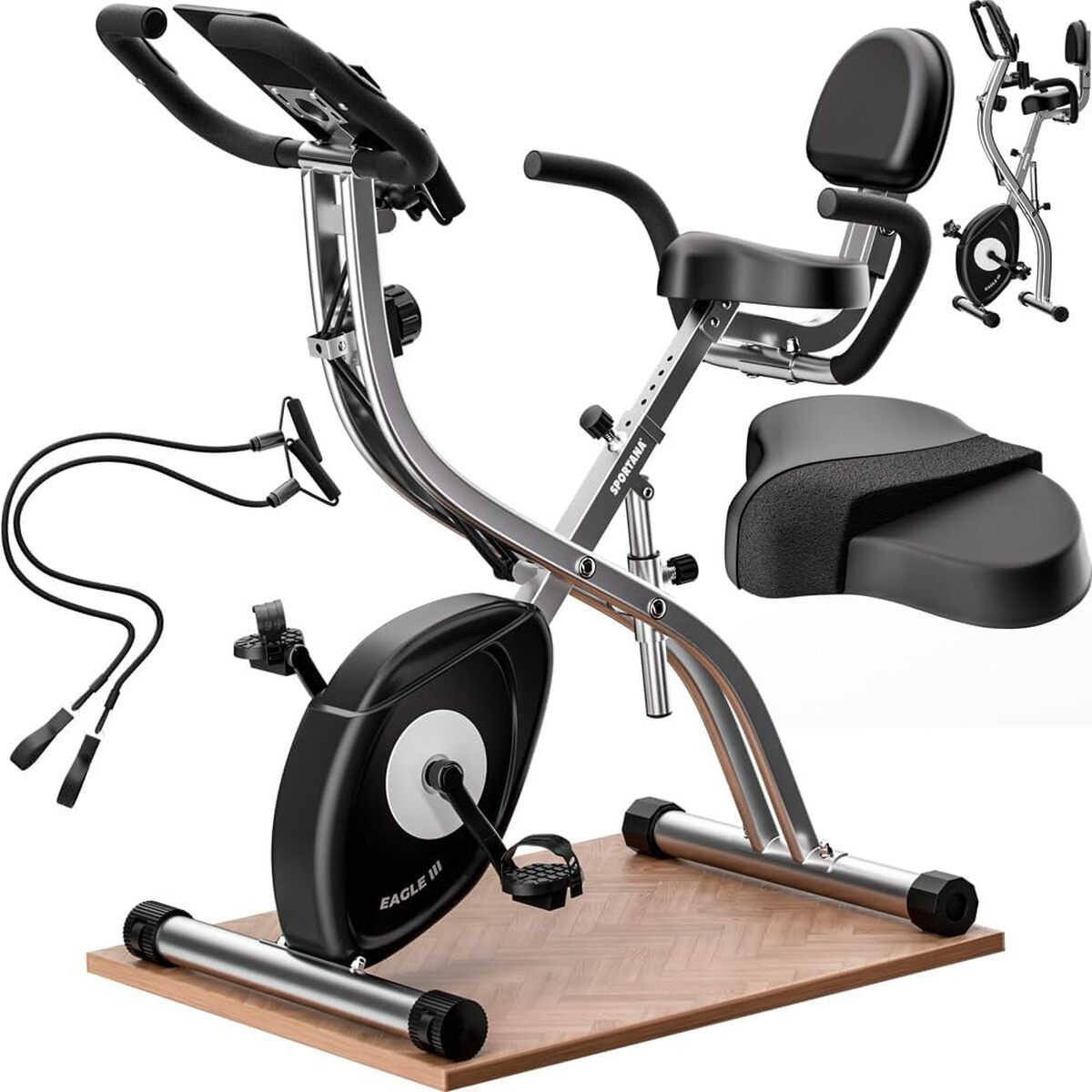 Test du vélo d'appartement SPORTANA® Eagle : fitness pliable et silencieux