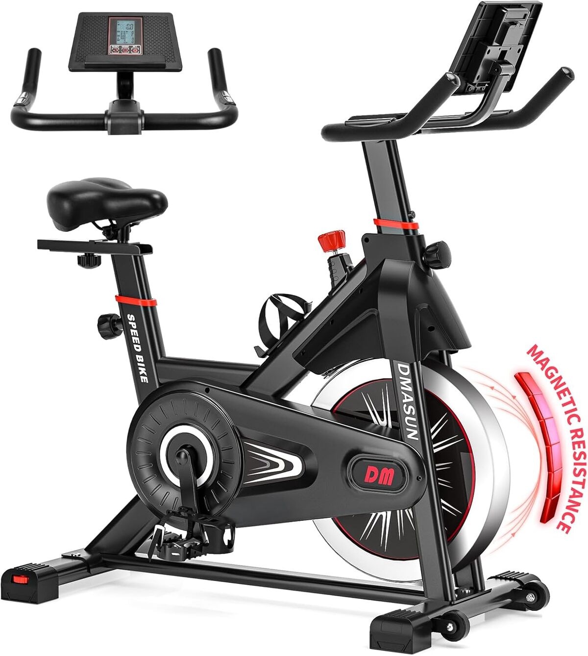 Vélo D'appartement Silencieux à Résistance Magnétique - Compatible Apps Fitness, écran LCD, Siège Réglable - Pour Maison