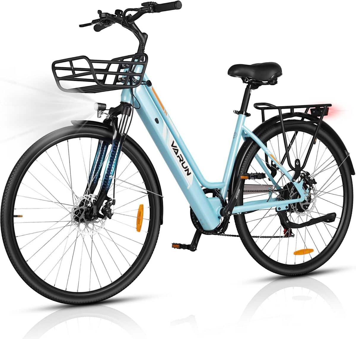Vélo électrique VARUN 28 Pouces - Batterie 48V 499.2Wh, Autonomie 100km, Moteur 250W 55Nm, 7 Vitesses