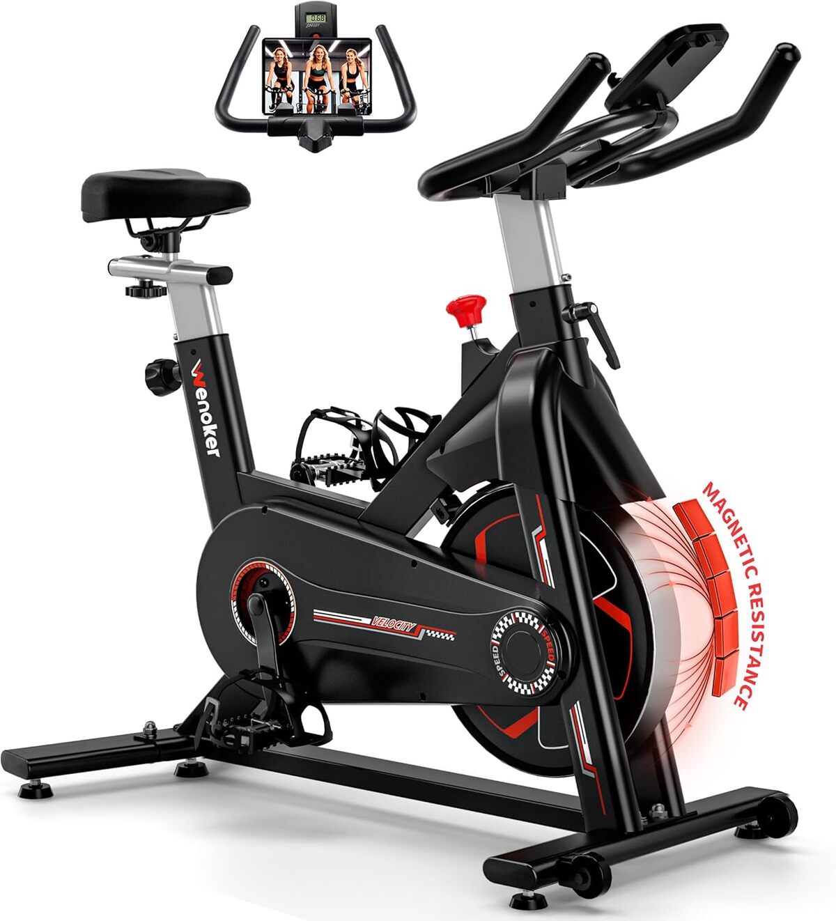 Vélo D'appartement Magnétique YOSUDA - Réglable, Silencieux, écran LCD, Support Tablette, Capacité 136 Kg