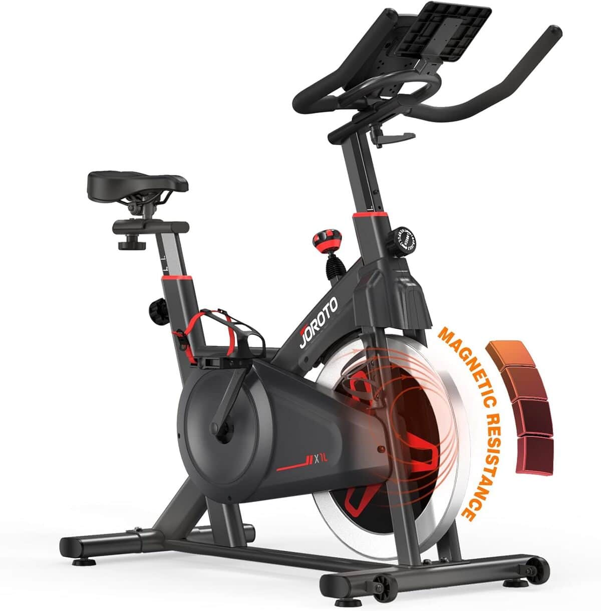 Test du vélo d'appartement Joroto : résistance magnétique et moniteur LCD