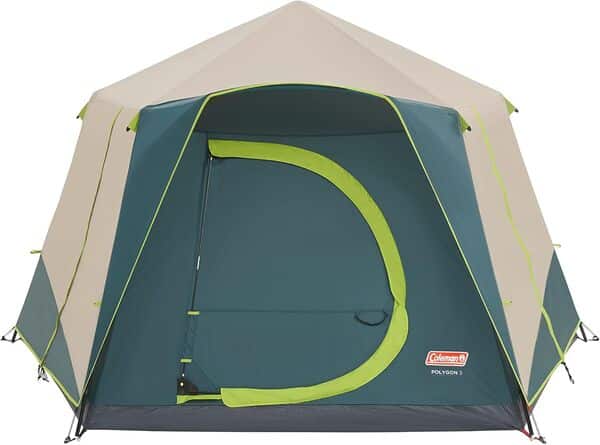 Coleman Polygon 5 Grande Vue à 360 familiale 5 Personnes-Construction Robuste en Acier-Facile à Monter-Tente de Camping 100% étanche. Unisexe, Marron, Taille Unique