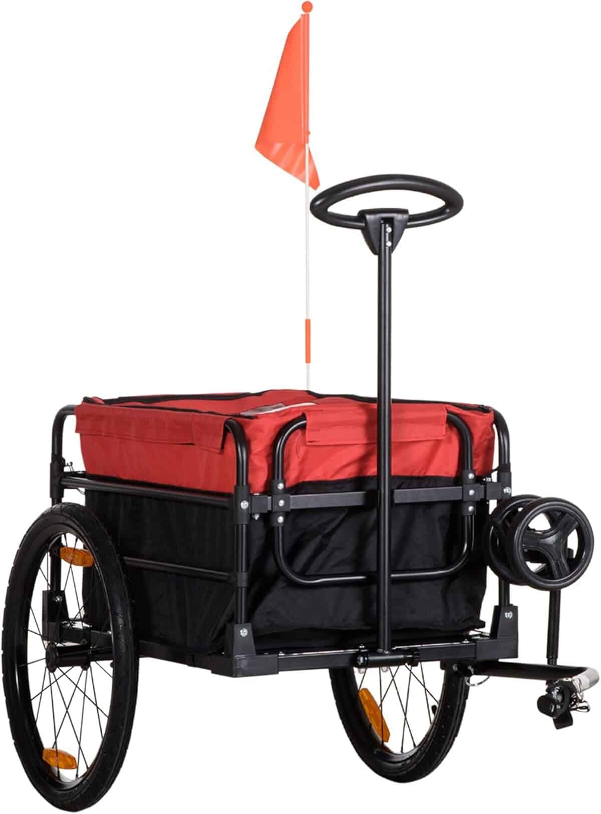 Test de la remorque vélo/piéton 100L HOMCOM