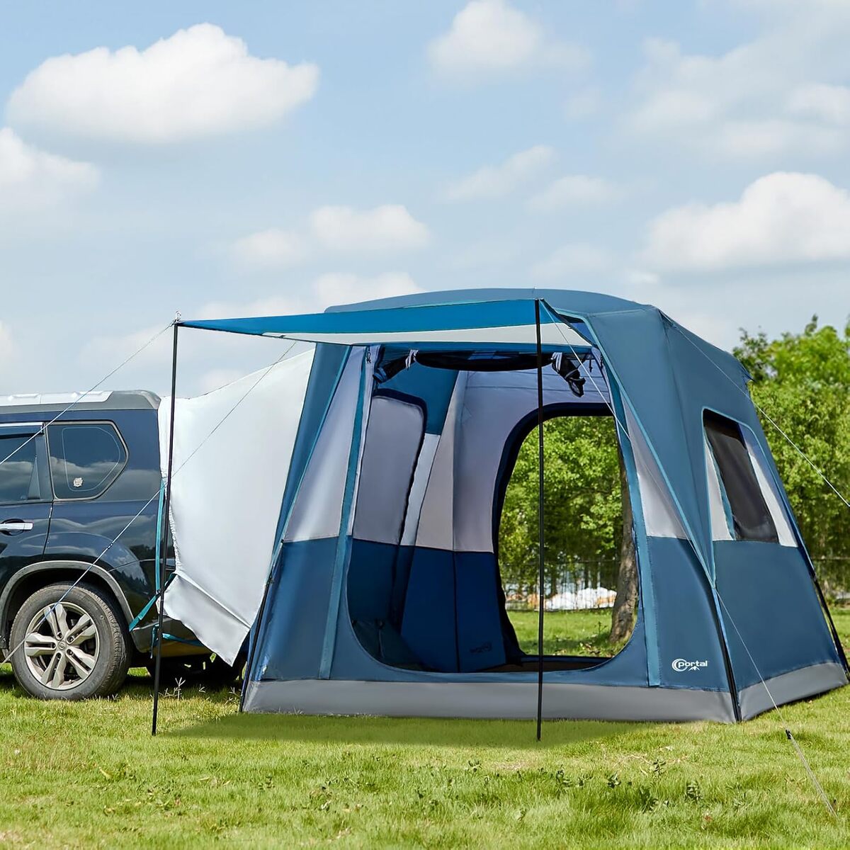 Tente Voiture 5 Personnes Portal - 3x2,4x2,2 M, Porche, Imperméable 2000mm, Pour SUV, Camping-car