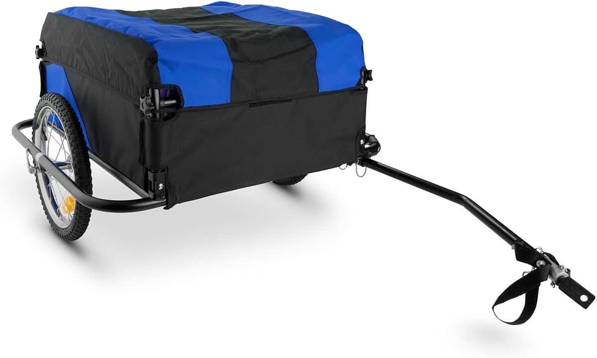 Test de la remorque vélo Duramaxx Mountee : protection anti-pluie et grande capacité