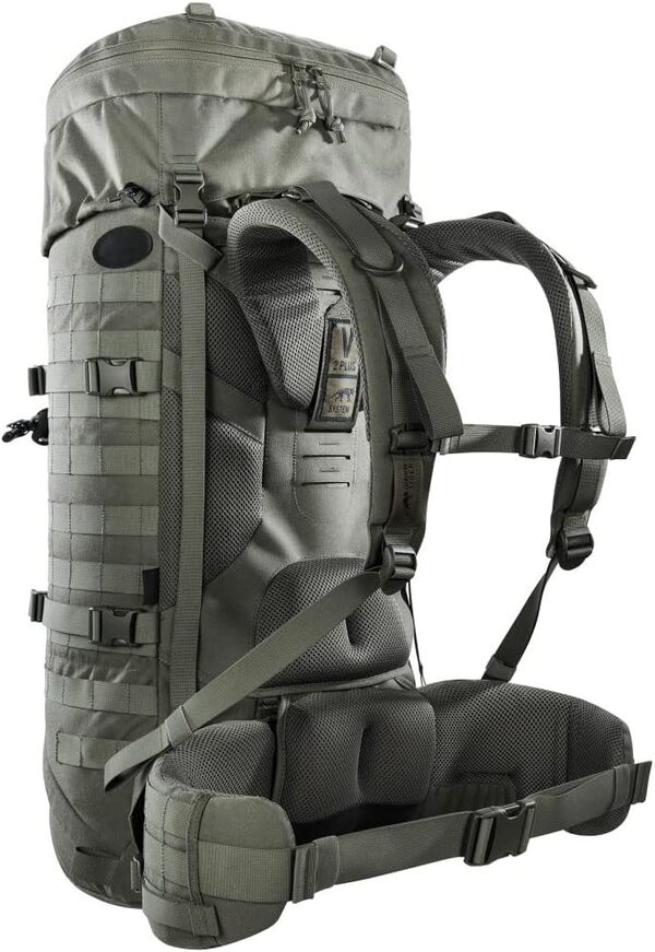 Tasmanian Tiger TT Base Pack 52 Sac à dos modulaire extensible Volume 52 l à 65 l Sac à dos de trekking avec système Molle et ceinture ventrale amovible