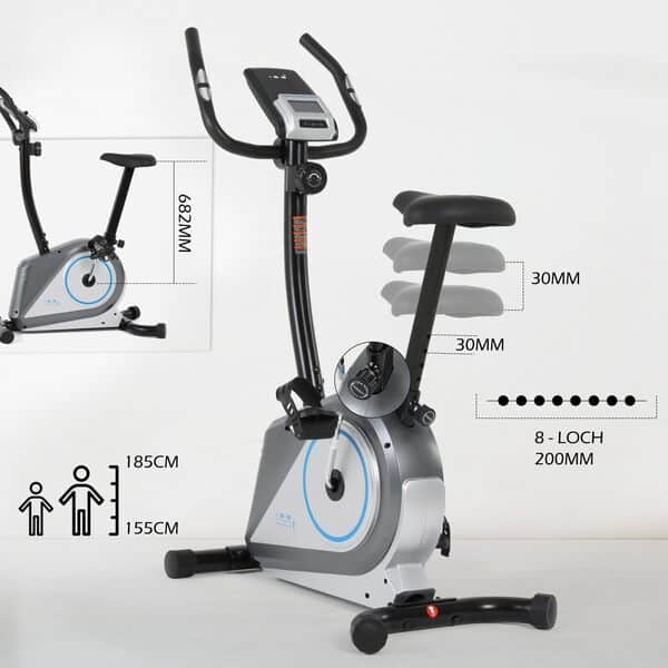 ISE Vélo d'Appartement avec 8 Niveaux de Système Magnétique Externe Bidirectionnel, Velo d appartement avec écran LCD, Capteurs d'Impulsion et Support pour Tablette, Vélos d'appartement, Cardio