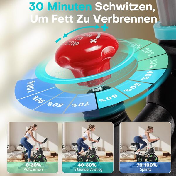 Exercise Bike, Riksion Indoor Cycling Bike/Stationary Bike for Home, Indoor Bike with Silent Belt Drive, Heavy Flywheel and Fully Adjustments for Home Gym Cardio Workout Training