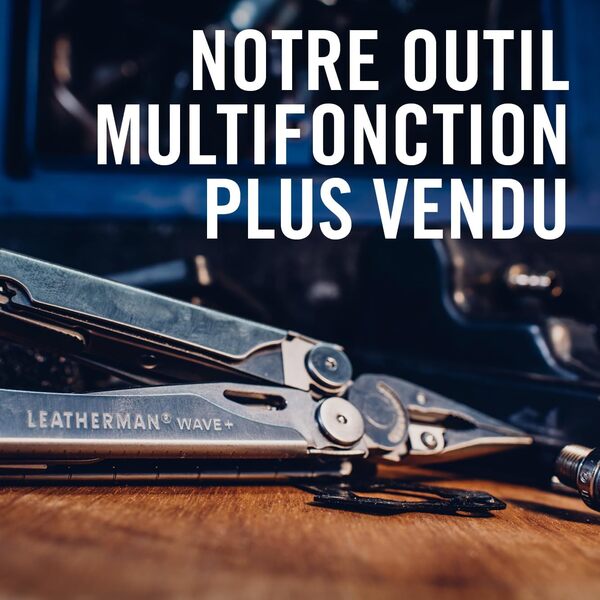 Leatherman Wave+ Outil Multifonction - Outil 18-en-1 en Acier Inoxydable pour Usage Intensif avec Lames, Pinces et Coupe-Fils - Acier Inoxydable