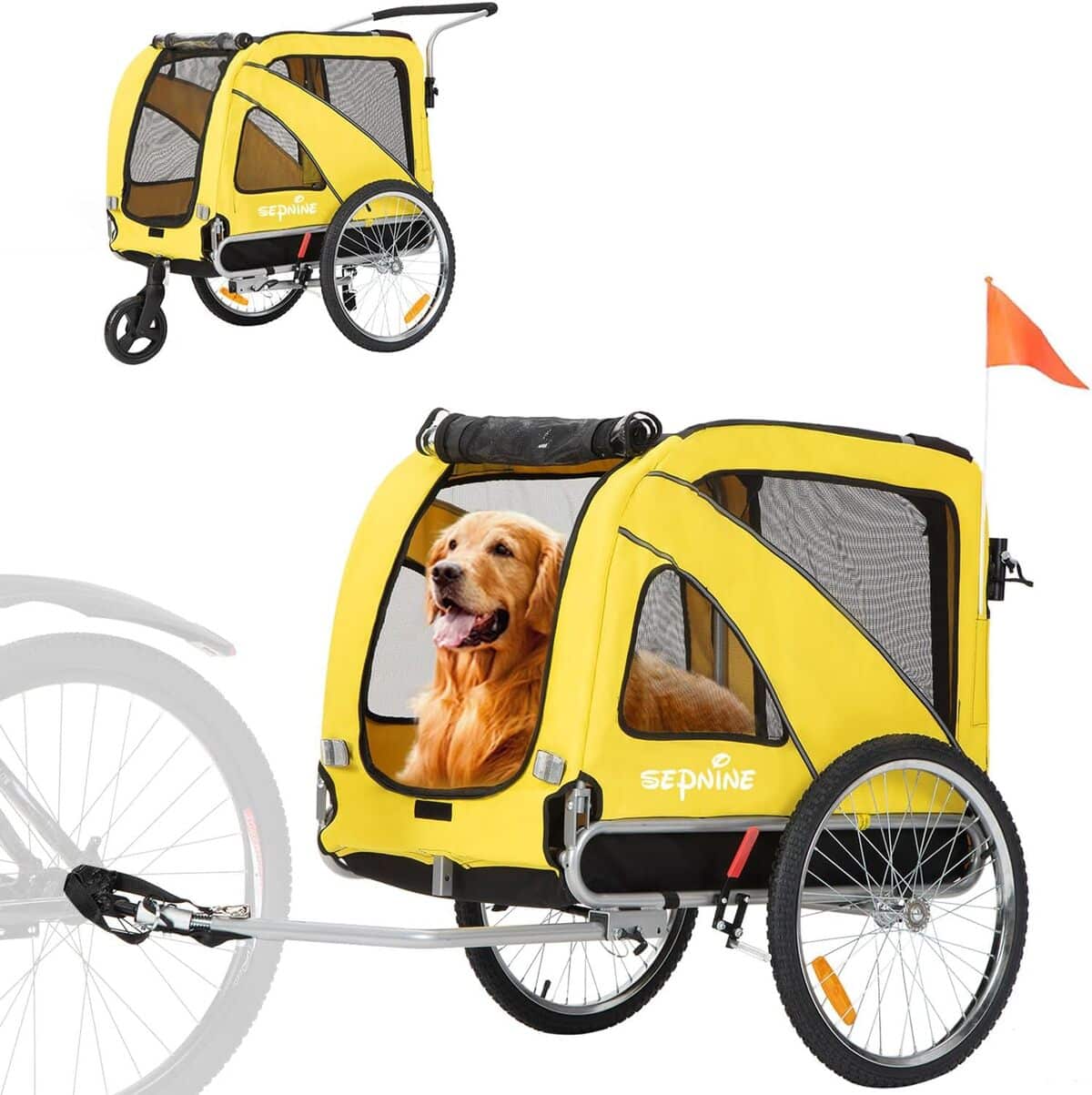 Test de la remorque vélo pour chiens XL Sepnine : polyvalence et robustesse