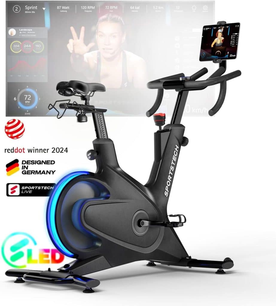 Test du Sportstech sBike Lite : vélo d'intérieur intelligent avec LED et application interactive