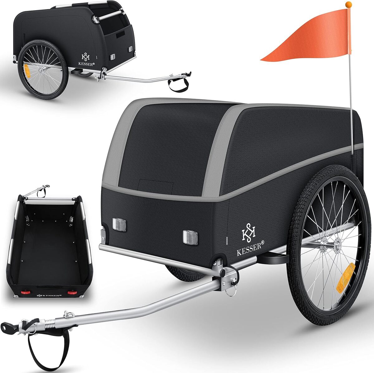 Test remorque de vélo KESSER : fonction de pliage et grande capacité