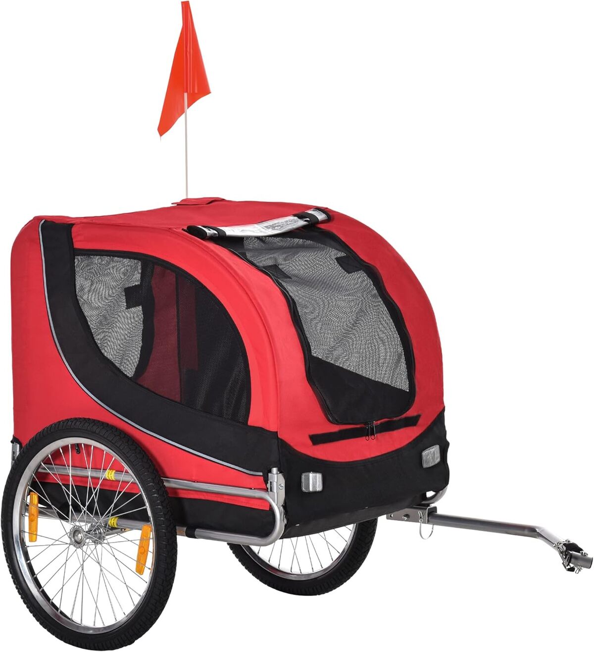 Test remorque vélo pour chien HOMCOM : sécurité optimale avec 8 réflecteurs