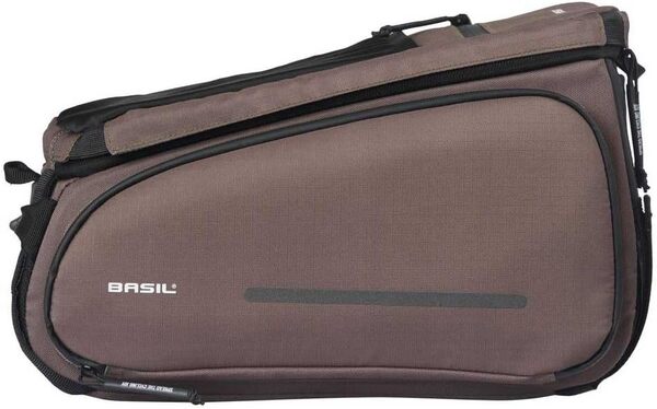 Basil Move Sacoche de Porte-Bagages, 10-26 l, Marron, imperméable, en Polyester recyclé, Compatible avec Les plaques d'adaptation MIK & Racktime, idéale pour Les trajets et Les Courses