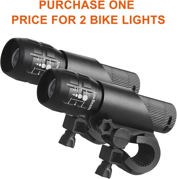 Lumière de vélo, barbecue Barbecue Grill Lumière 1000 Lumens Mise au point Réglable LED Set Vélo HeadLamp Bike Tail Étanche à l'avant et à l'arrière Lumières-360 ° monté rotation JB866 2packs