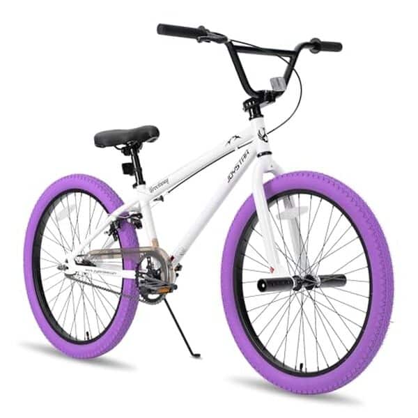 Découvrez notre test détaillé du bmx freestyle Joystar Gemsbok 20'' violet pour enfants : performance et style au rendez-vous pour les jeunes passionnés de vélos bmx.