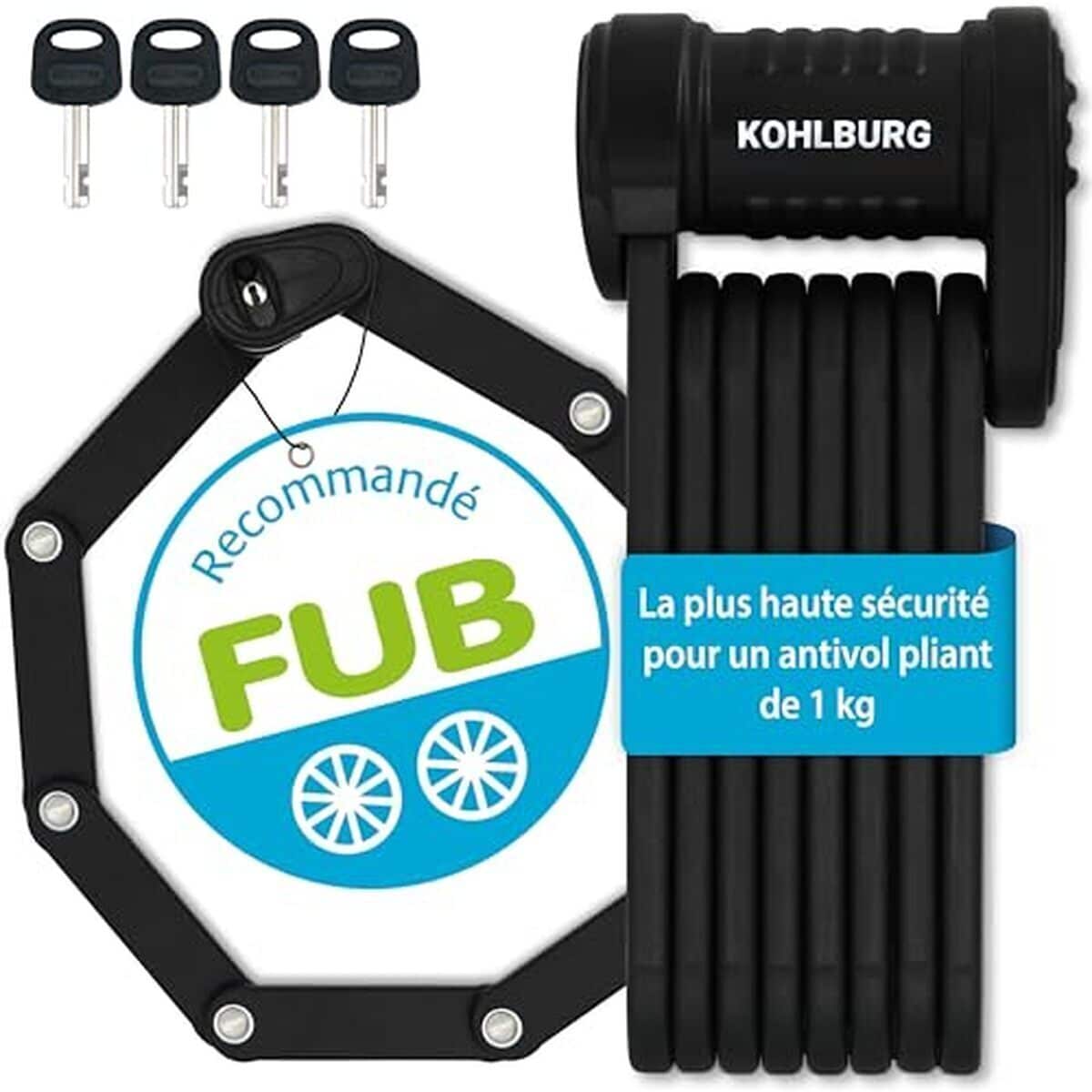 Test de l'antivol vélo pliable KOHLBURG FUB 2 roues - sécurité maximale