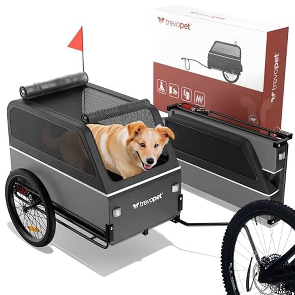 Test remorque vélo chien TrevoPet XL : pliable, étanche et compatible vélos électriques