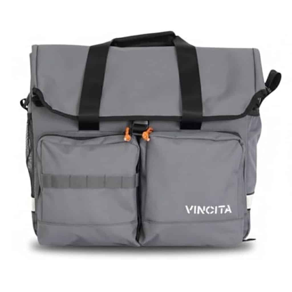 Test du sac de vélo Vincita Brompton : grande sacoche grise imperméable et pratique