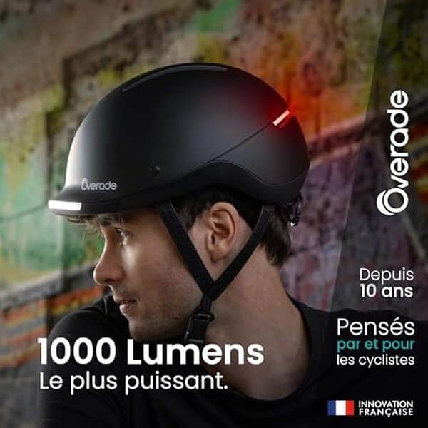 Découvrez le casque vélo Overade Life avec éclairage intégré : protection maximale, design innovant et visibilité garantie pour vos trajets en toute sérénité.