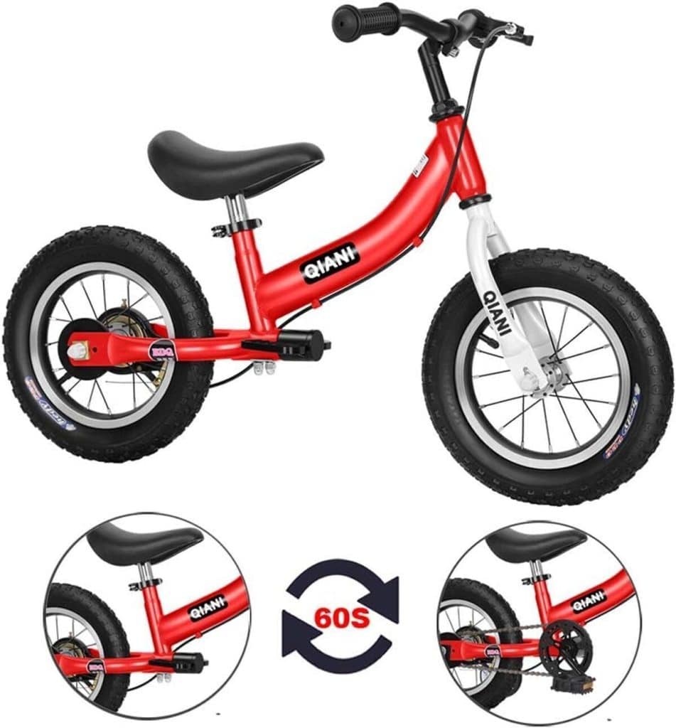 Test de la draisienne 2 en 1 Qiani 12 pouces rouge pour enfants