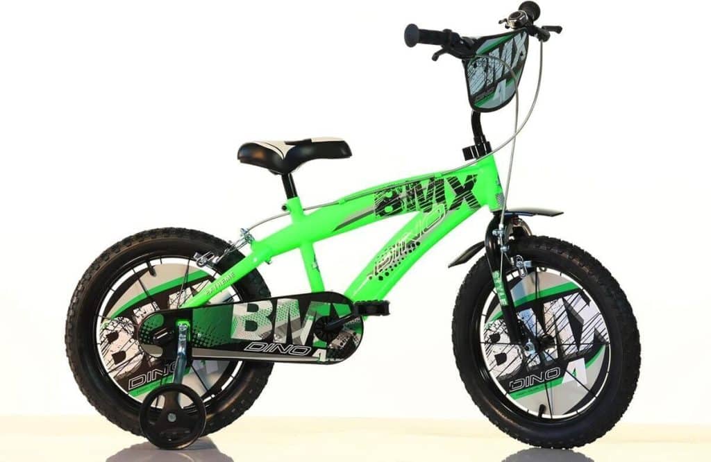 Test du vélo enfant Dino Bikes BMX noir/vert taille 16 pouces