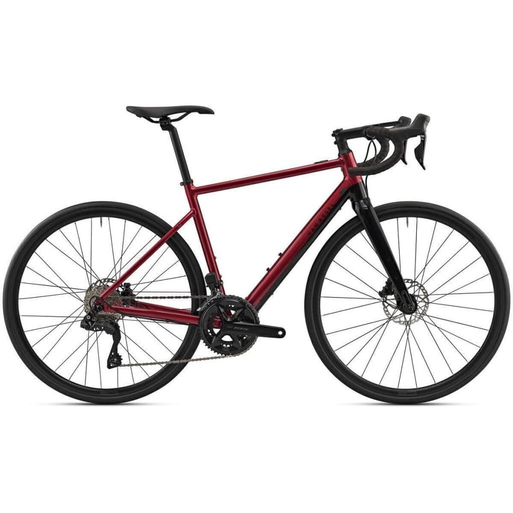 Test du vélo de route électrique Decathlon Shimano 105 Di2 rouge