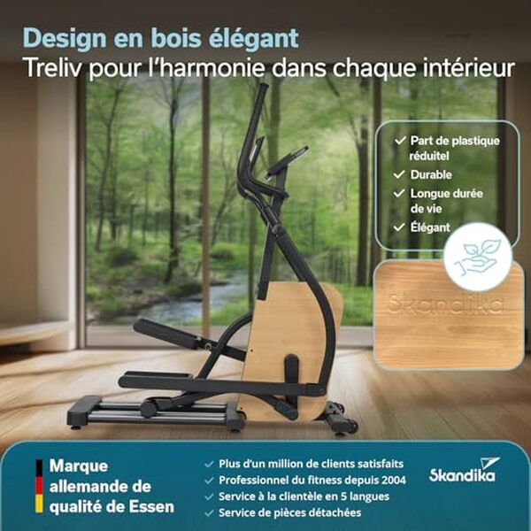 Découvrez notre avis détaillé sur le vélo elliptique Skandika Treliv P22. Design bois élégant, performances exceptionnelles et confort optimal pour vos entraînements. 