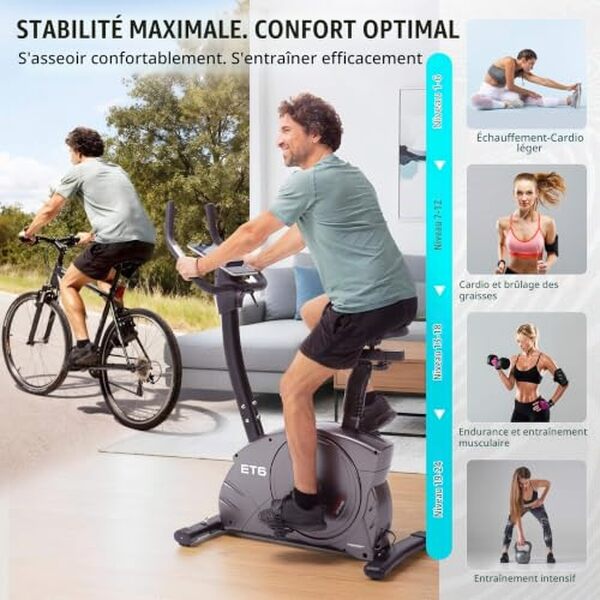 Découvrez notre test complet du vélo d'appartement Christopeit Sport 6 New avec freinage magnétique et écran LCD. Performances, confort et prix analysés. 