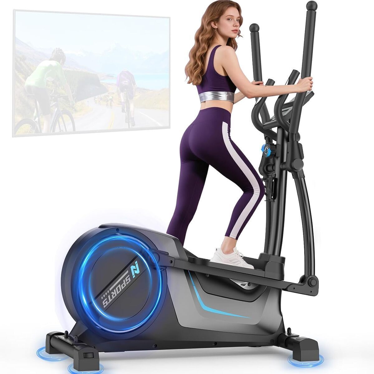 Test du vélo elliptique magnétique Neezee : résistance 16 niveaux et roue d'inertie 8 kg