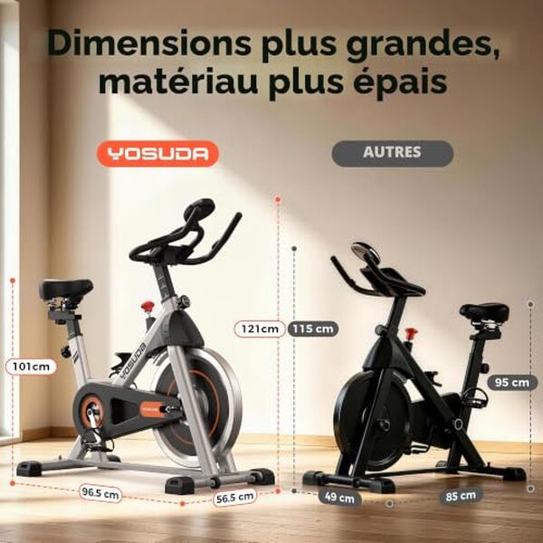 Découvrez notre test détaillé du vélo d'appartement Yosuda avec résistance magnétique ajustable : performances, confort et avis pour vous aider à bien choisir.