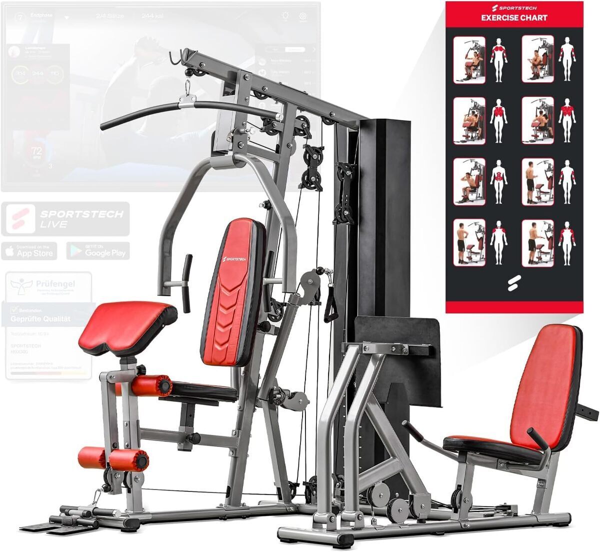 Test de la station de musculation Sportstech HGX home gym multifonction