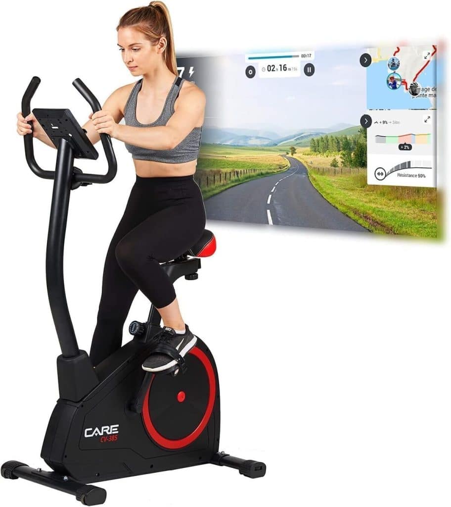 Test du vélo d'appartement Care Fitness CV-385 : performance et connectivité au rendez-vous