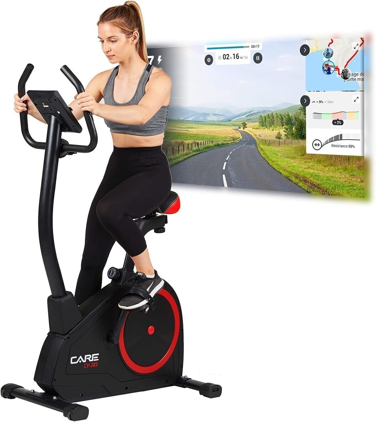 Test du vélo d'appartement Care Fitness CV-385 : performance et connectivité au rendez-vous