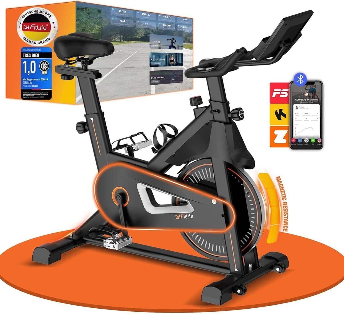 Test du vélo d'appartement DH FitLife : magnétique et silencieux