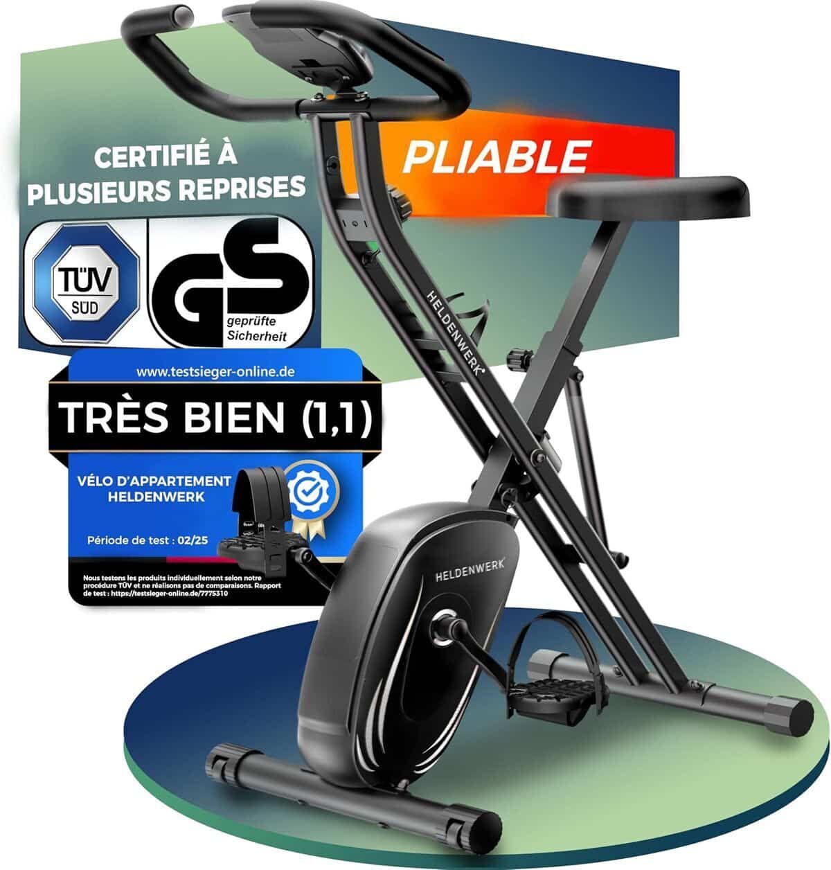 Test du vélo d'appartement pliable Set NEUF 2027 : confort et silence à domicile