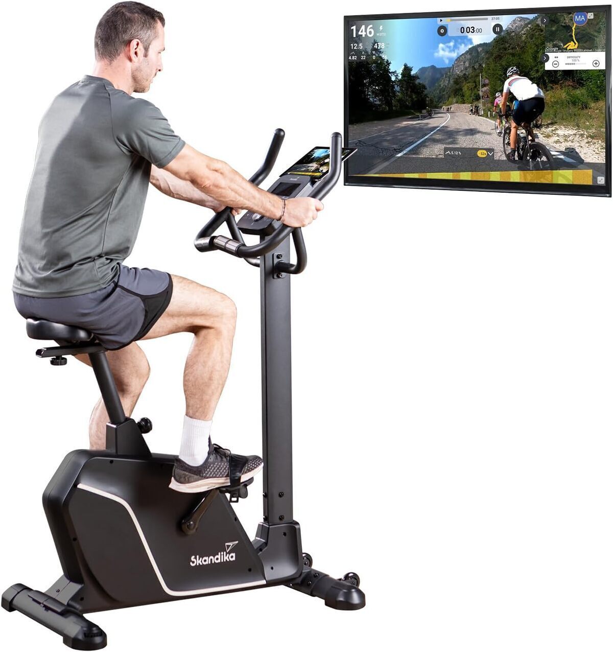 Test du vélo d'appartement Skandika Cykling P10 : 32 niveaux de résistance et bluetooth