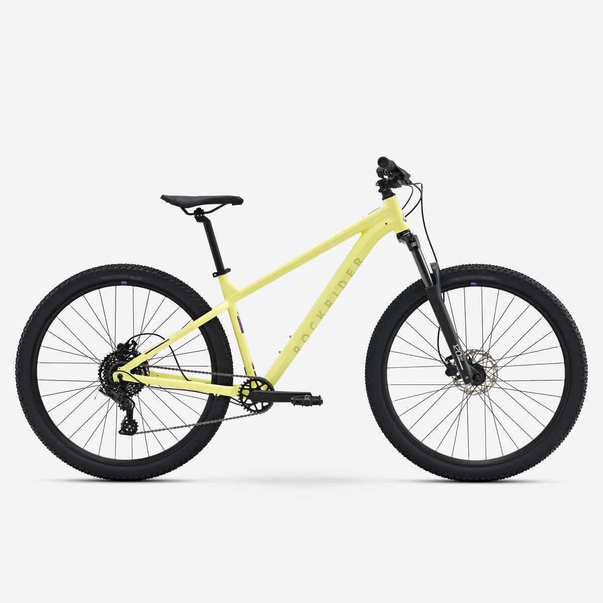 Test du vélo vtt randonnée Decathlon EXPL 140 jaune
